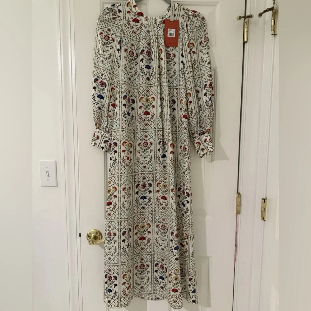 Hunter Bell Crosby Dress Cream Trellis XL NWT rare Originally $550 - Picture 3 of 5
